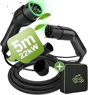 Fast Type 2 Charging Cable 22kW 32A Three Phase 480V Max. 5M Model 3 IP54 EV Charging Cable with Free Carry Bag EV Charger Type 2 Black