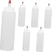 FUNOMOCYA 6 Pack 250ml Condiment Squeeze Bottles Empty Sauce Dispensers Precision Tip for Efficient Cooking