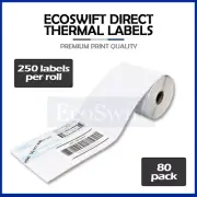 80 Rolls EcoSwift 250 4 x6 Zebra 2844 Eltron Direct Thermal Printer 20000 Labels