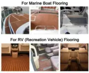 600x2400x5mm Faux Teak Flooring Sheet Eva Foam Garden Anti Skid Mat Boat Deck Ma