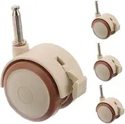 BESPORTBLE 4pcs Crib Casters Furniture Caster Wheels Chair Roller Wheels Rolling Chair Wheels Replacement Trolley Back Wheel Wheels for Bed Trolley Front Wheel Swivel Casters Beige Rubber