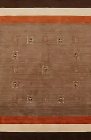 Tribal Handmade Wool Rug Gabbeh Brown Carpet 5x7 ft.