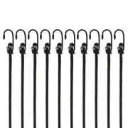 10Pcs Bungee Cord with Hooks 48" Rubber Bungee Cords for Outdoor, Black