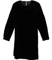Eileen Fisher Womens Long Sleeve Velvet Mini Shift Dress