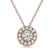 0.5 CT. T.W. Natural Diamond Frame Pendant in 10K Rose Gold