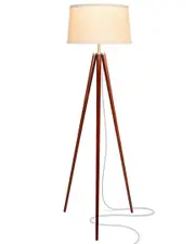 BRIGHTECH Emma Walnut LED Floor Lamp