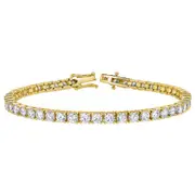 LuvMyJewelry Aris 10K Yellow Gold Lab Grown Diamond Tennis Bracelet - 4mm at Nordstrom One Size