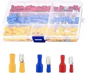 RINGSUN 150Pcs Electrical Connectors, Insulated Spade Crimp Connectors, Assorted Lug Kit, Solderless Butt Electrical Wire Connectors, Terminals AWG 22-16 16-14 12-10