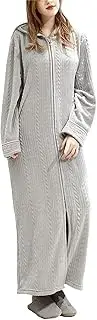 [UTOQIA] Pajama Robe Women's Men's Bathrobe Hooded, Flannel Dressing Gown Nightwear Autumn Winter Pajamas Lounge Bathrobe(B,X-Large)