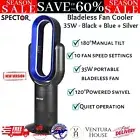 Spector Bladeless Fan Cooler Heater 2 In 1 Air Cool Remote Control Sleep Timer