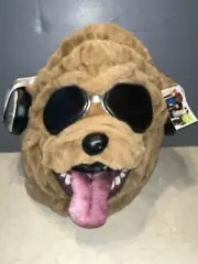 Bulldog Beat Mascot Full Head Mask Plush Halloween Sunglasses Headphones