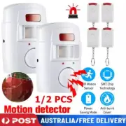 PIR Motion Sensor Wireless Alarm W/ 2 Remote Control Garage Shed Home Security