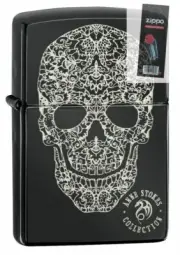 Zippo 49143 Anne Stokes Skull Design High Polish Black Lighter + FLINT PACK