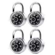 4x Combination Password 50mm Padlock gym locker 3-Dial Safe Code Dormitory Door
