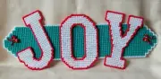 Completed Plastic Canvas- Holiday Decoration- Joy