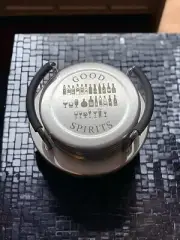 Laser Engraved Stainless Steel Coaster Set- Six Coasters and Holder