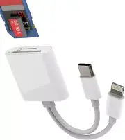 USB C Lightning to SD Micro SD Card Reader Adapter for Iphone 16 15 14 Pro Max T