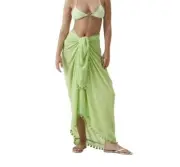 Melissa Odabash Pareo Swim Coverup In Lime OS NWT