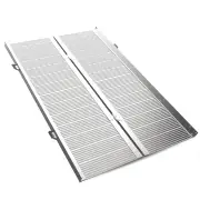 EQUIPMED 152cm Portable Folding Aluminium Access Ramp, 272kg Rated, for Wheelchair, Mobility Scooter, Rollator - Silver