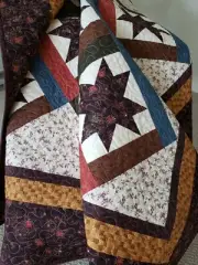 "Star Bound" Purple Feature Fabric, Handmade Quilt 100% Cotton, Machine Quilted