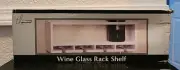 Wine Glass Rack Shelf White Wood Wall Display by True Living Essentials