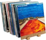 Benny Bass Vinyl Record Storage - Vinyl Record Holder for 65 Albums with Now Playing Vinyl Record Stand, LP Storage Furniture, Record Display, Vinyl Record Shelf, Record Organizer, Vinyl Record Décor