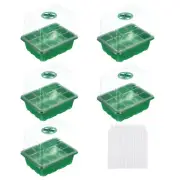 10 Pack 12 Cell Heightened Seeding Trays Kit for Greenhouse Planting Green