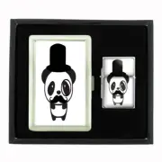 COOL MUSTACHE D2 CIGARETTE CASE / WALLET & LIGHTER GIFT SET