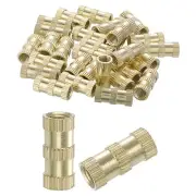 Knurled Insert Nuts, 30Pcs M5 x 16mm(L) x 7mm(OD) Thread Printing Brass Nuts