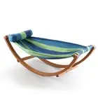 Hammock Bed Outdoor Camping Kids Timber Hammock Rocking Relaxation Furnitu -BLUE