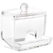 Cotton Swab Holder, Acrylic Q-Tip Storage with Lid 7 oz, Clear Cotton Ball Sw...