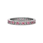 TriJewels Pink Tourmaline and Diamond Eternity Ring 3/4 ctw 14K Gold JP:129512