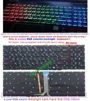 For MSI WS60 GE62 6QC 6QD 6QF 6QL GE72 GP63 GP73 Russian RGB Keyboard Backlit
