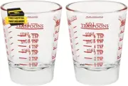 Set of 2 Red Shot Glasses - Heavy Glass, Perfect for Measuring Espresso, Wine, a