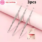 3pcs Stainless Steel Double Head Blackhead & Acne Removal Facial Extraction Tool