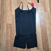 Spanx Plus Size On Core Mid-Thigh Bodysuit PS1715 2XL Sculpt Very Black