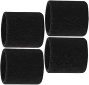 4PCS Elastic Cotton Sports Wristbands Moisture Wicking Fitness Bands for Gym Workouts Breathable Absorbent Wrist Support for Running Cycling and Athletic Activities