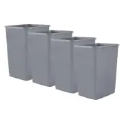 Superio Small 2.5 Gallon Plastic Trash Can, Waste Bin, 10 Qt, (4, Grey)