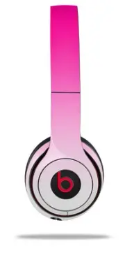 Skin Wrap for Beats Solo Wireless 2 3 4 Smooth Fades White Hot Pink SKIN ONLY