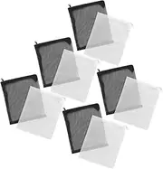 GRIRIW 12pcs Zipper Mesh Filter Media Bags for Aquarium Durable White Black for Bio-Balls Activated Carbon Phosphate Nitrate Removers Reusable Fish Tank Supplies
