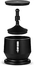 51-5 m Aluminium Alloy Coffee Po er Picker Dosing Cup with Dosing Ring Blind Shaker Coffee Po er Receiver Container Pr Coffee Espresso Distribution Tool Fits 51-5 m Portafilter Black 51-5 m