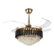 Windora Zephira 42" Crystal Chandelier DC Ceiling Fan w/ 3CCT LED Remote