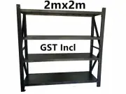 New BLACK 2Mx2M! Garage Warehouse Steel Storage Shelving Shelves Racking 800KG!