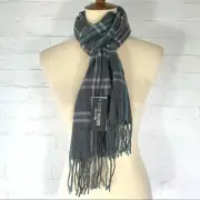 Steve Madden Plaid Grey/Blue Muffler Scarf O/S