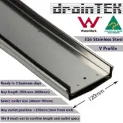 Custom Shower Grate - Tile Insert - 120mm - Brushed Finish (Up to 1000mm)