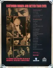CLINT EASTWOOD BIGGER AND BETTER THEN EVER ORIGINAL PROMO VIDEO POSTER 17 X 22