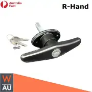 Rear Fixing Canopy T Lock Handle Black Metal for Ute Canopies Locking with Key