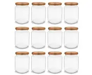 12 x 150ml Small Glass Jars Airtight Jam Lolly Food Storage Container Rose Gold Lid