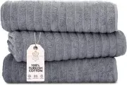 Classic Turkish Towels CTT - Luxury Jumbo Bath Sheet 3 Piece, 100% Turkish
