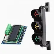 100 mm 3-lamp traffic signal, Red, yellow and green arrow traffic signal, motor vehicle direction indicator, waterproof and dustproof, PC plastic housing, sunshade, protection class(Color:Cycle Model)